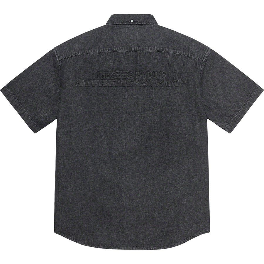 Details on Embossed Denim S S Shirt  Black from spring summer
                                                    2021 (Price is $128)