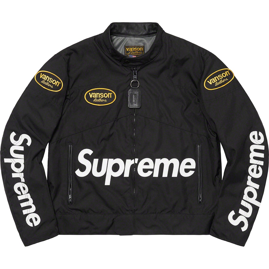 Details on Supreme Vanson Leathers Cordura Jacket Black from spring summer 2021 (Price is $648)
