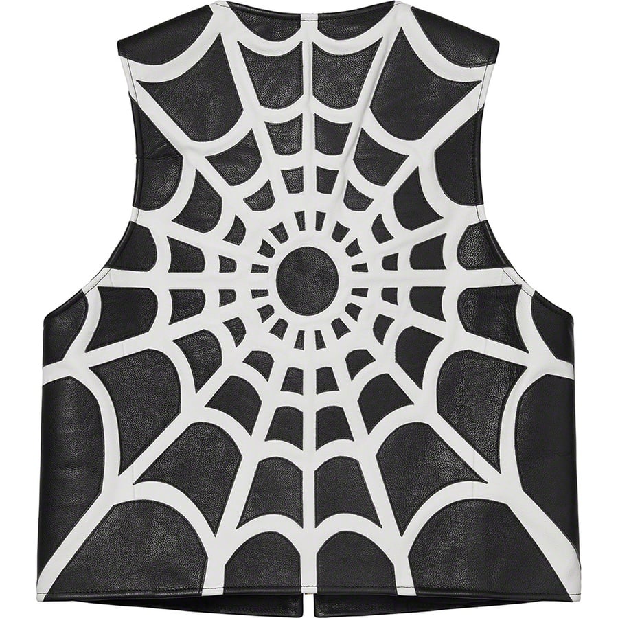 Details on Supreme Vanson Leathers Spider Web Vest Black from spring summer
                                                    2021 (Price is $648)