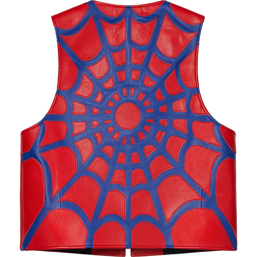 Details on Supreme Vanson Leathers Spider Web Vest Red from spring summer
                                                    2021 (Price is $648)