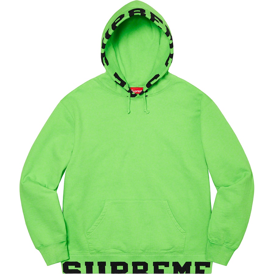 Details on Cropped Logos Hooded Sweatshirt Bright Green from spring summer
                                                    2021 (Price is $158)