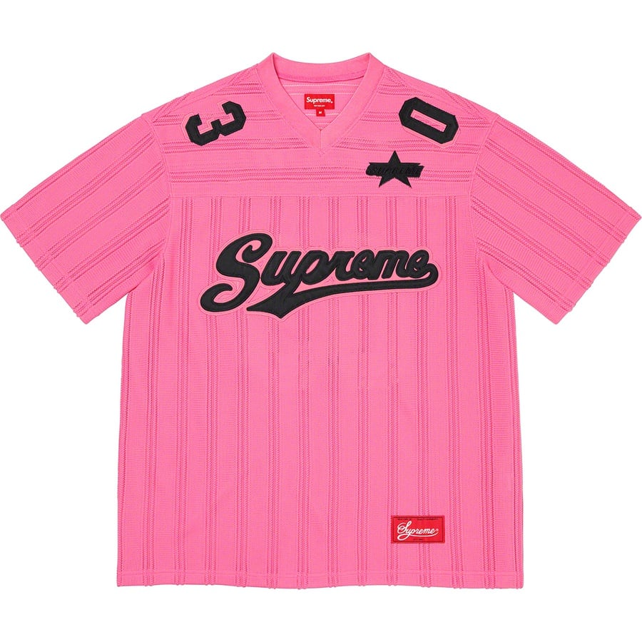 Details on Mesh Stripe Football Jersey Pink from spring summer
                                                    2021 (Price is $98)