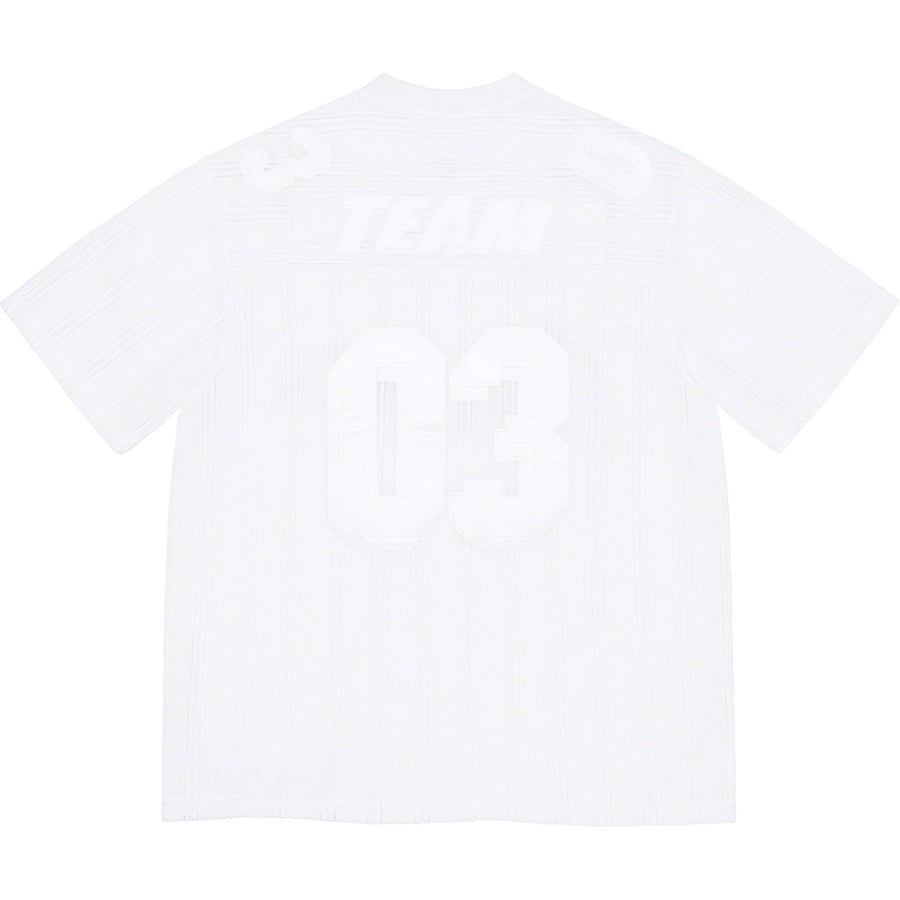 Details on Mesh Stripe Football Jersey White from spring summer
                                                    2021 (Price is $98)