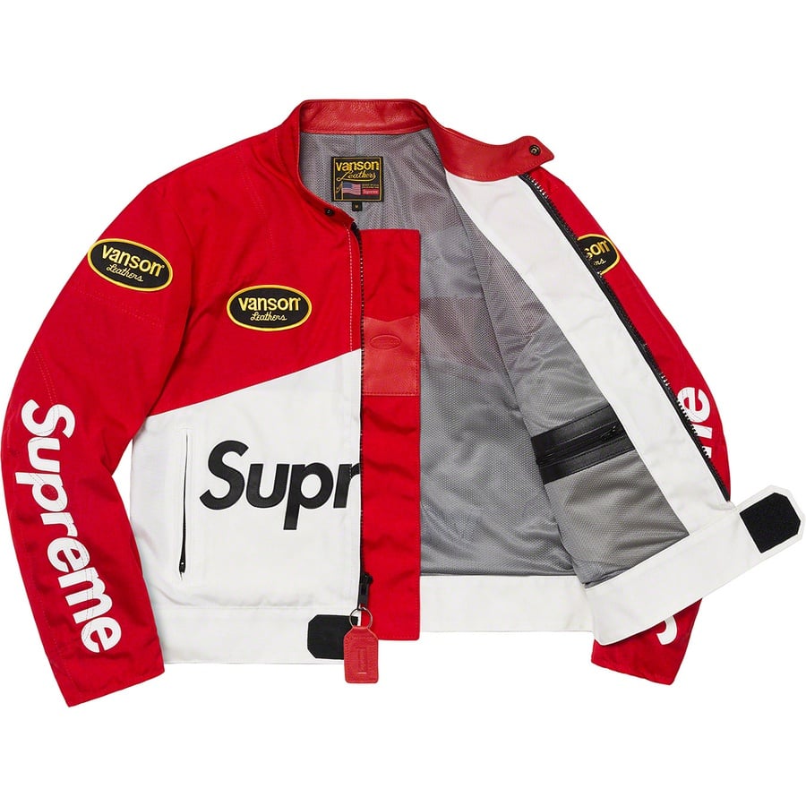 Details on Supreme Vanson Leathers Cordura Jacket Red from spring summer
                                                    2021 (Price is $648)