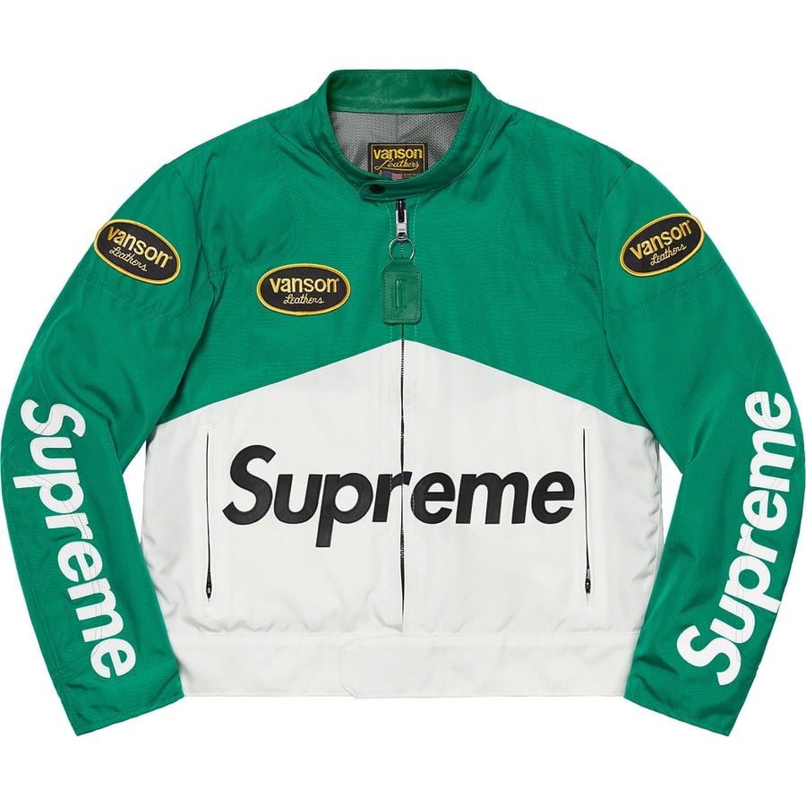 Details on Supreme Vanson Leathers Cordura Jacket Green from spring summer
                                                    2021 (Price is $648)