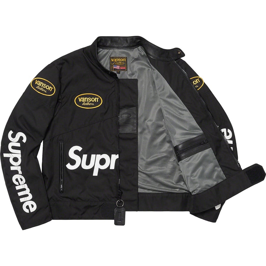 Details on Supreme Vanson Leathers Cordura Jacket Black from spring summer
                                                    2021 (Price is $648)