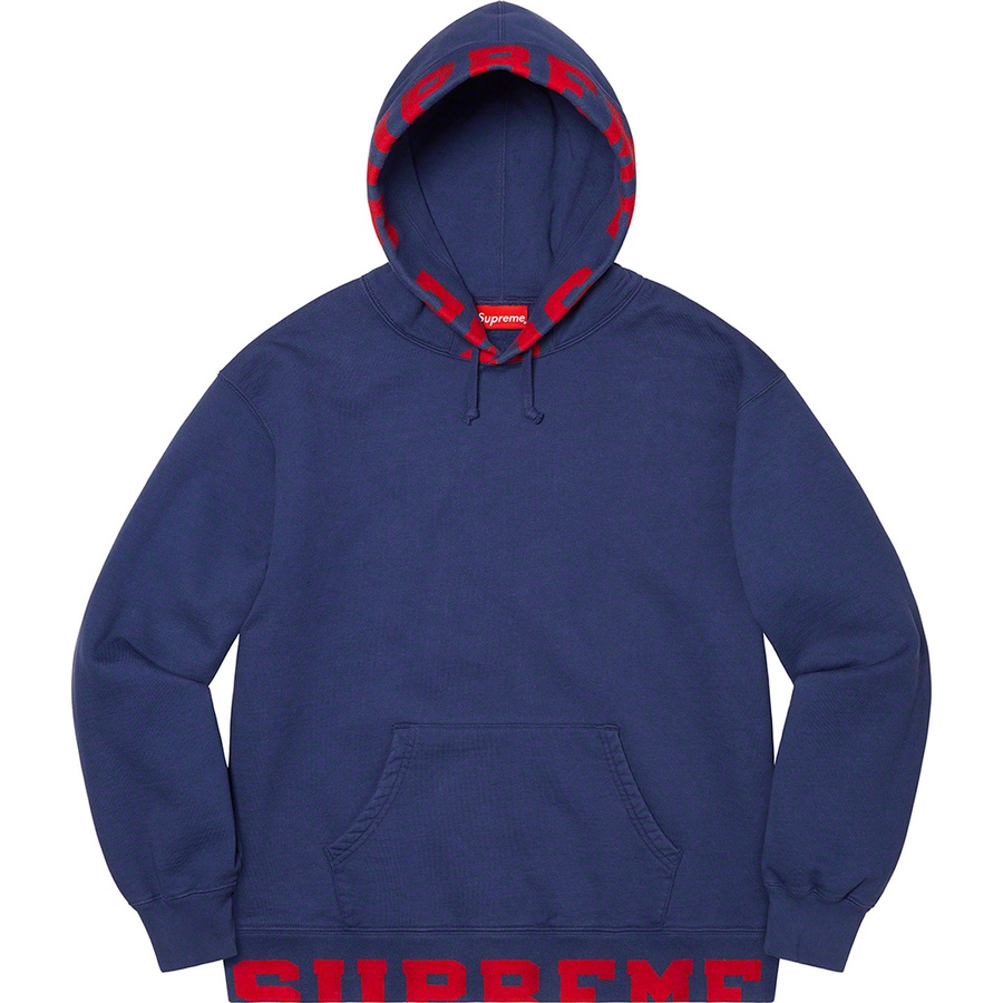 Details on Cropped Logos Hooded Sweatshirt Dark Blue from spring summer
                                                    2021 (Price is $158)