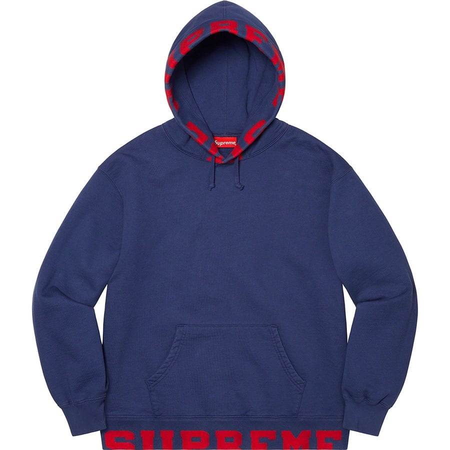 Details on Cropped Logos Hooded Sweatshirt Dark Blue from spring summer
                                                    2021 (Price is $158)