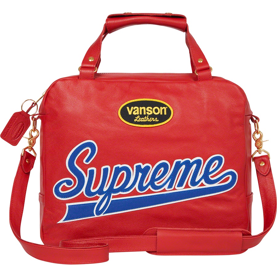 Details on Supreme Vanson Leathers Spider Web Bag Red from spring summer 2021 (Price is $598)