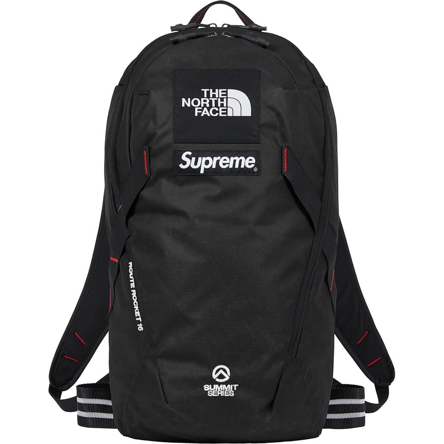 Details on Supreme The North Face Summit Series Outer Tape Seam Route Rocket Backpack Black from spring summer
                                                    2021 (Price is $158)