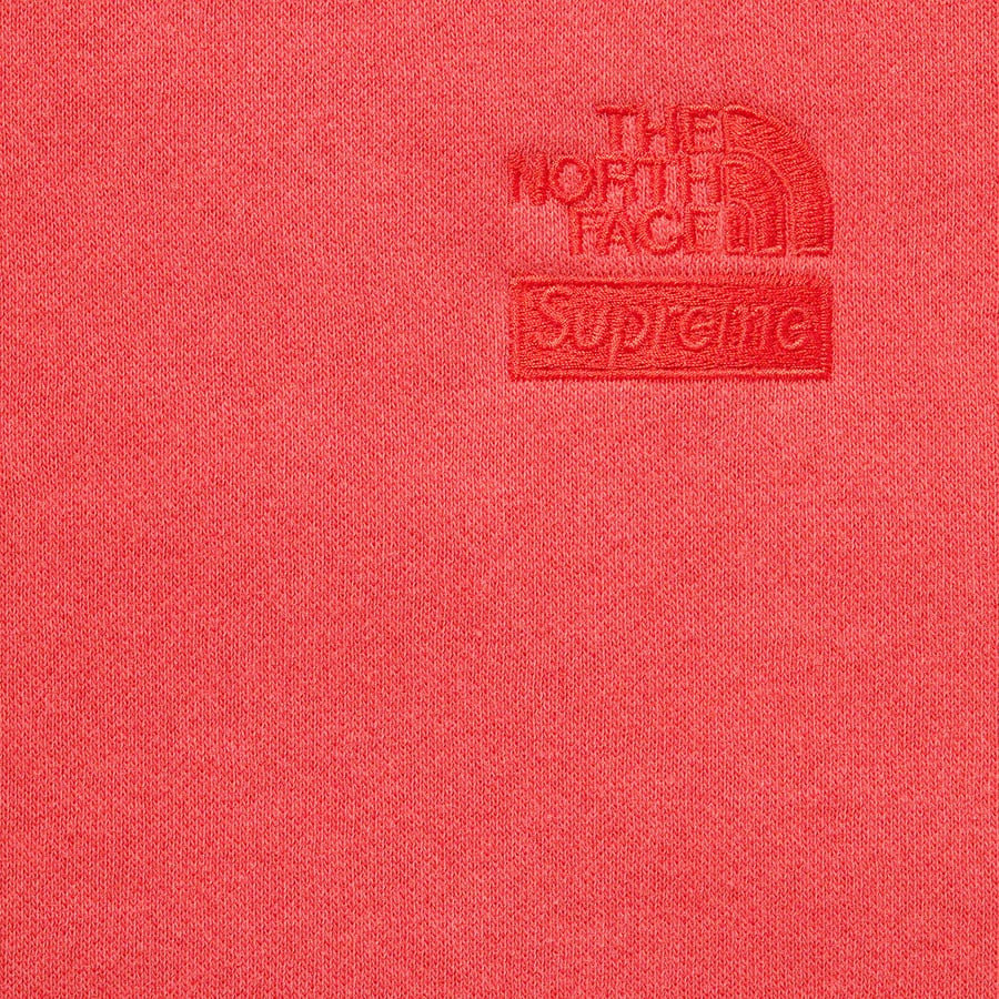 Details on Supreme The North Face Pigment Printed Crewneck Red from spring summer
                                                    2021 (Price is $138)