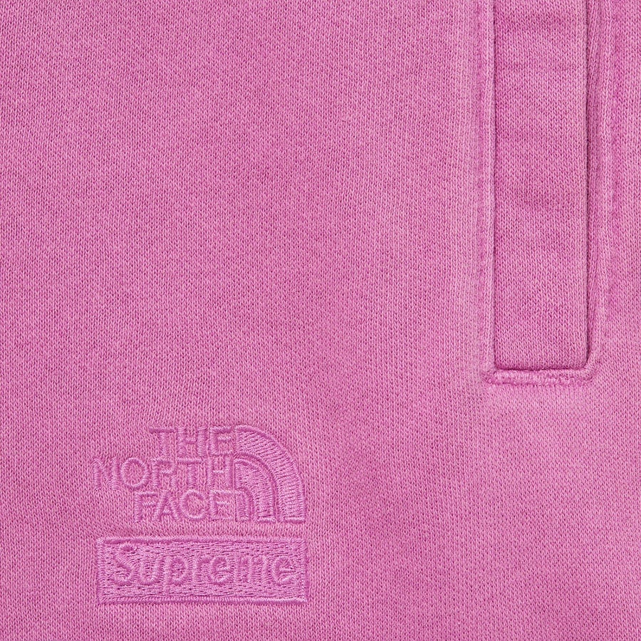 Details on Supreme The North Face Pigment Printed Sweatpant Pink from spring summer
                                                    2021 (Price is $138)