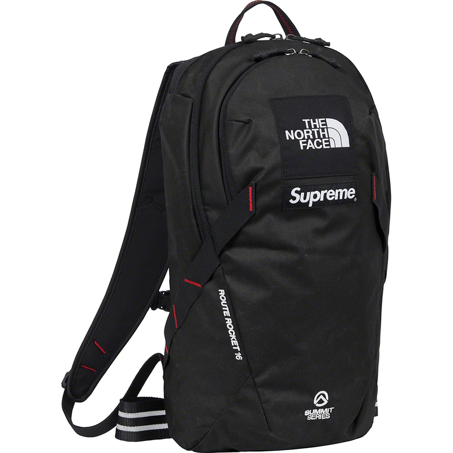 Details on Supreme The North Face Summit Series Outer Tape Seam Route Rocket Backpack Black from spring summer
                                                    2021 (Price is $158)