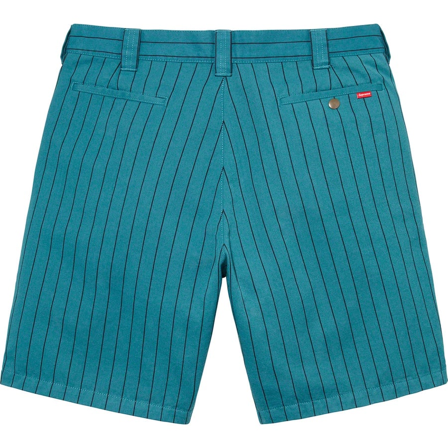Details on Work Short Teal Stripe from spring summer 2021 (Price is $110)