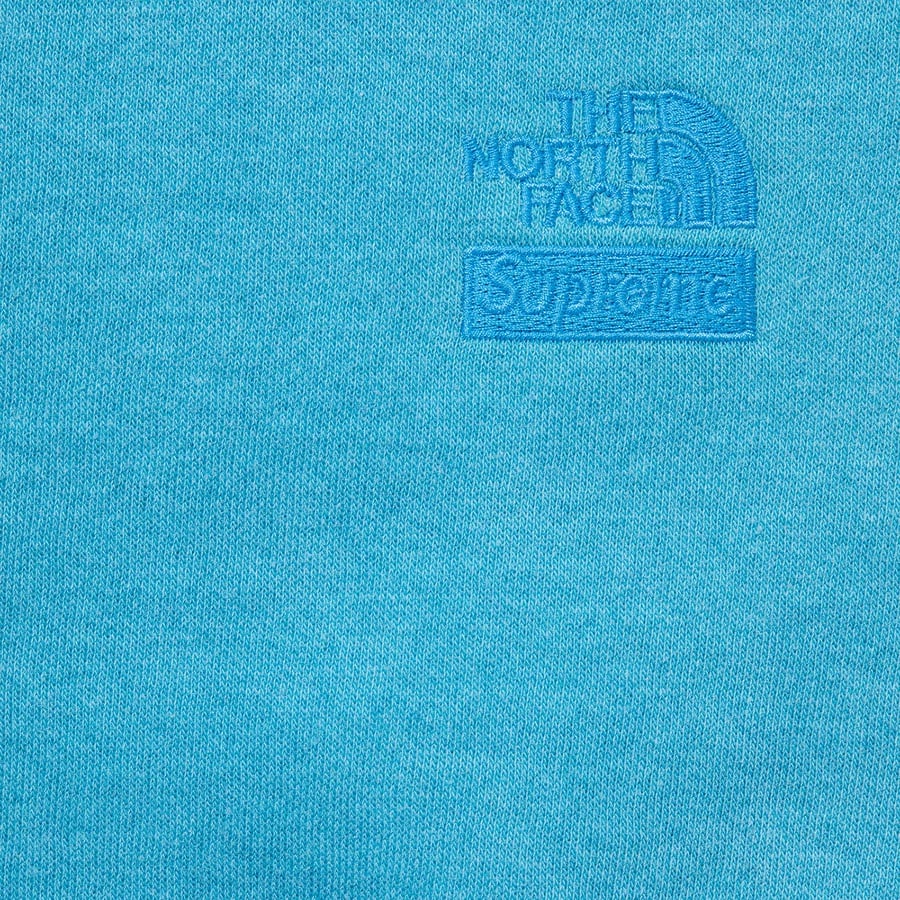 Details on Supreme The North Face Pigment Printed Crewneck Turquoise from spring summer
                                                    2021 (Price is $138)