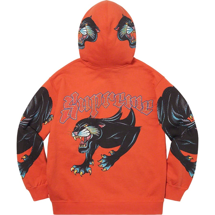 Details on Panther Zip Up Hooded Sweatshirt Burnt Orange from spring summer
                                                    2021 (Price is $168)