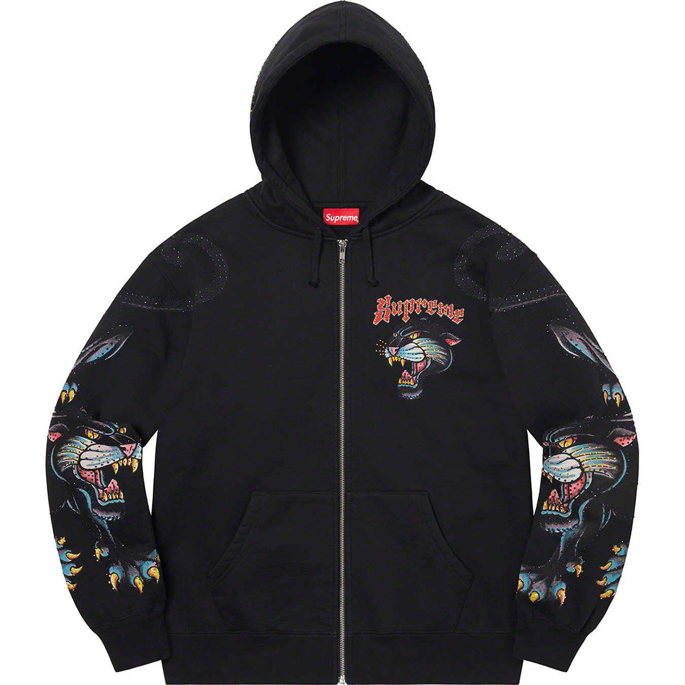 Panther Zip Up Hooded Sweatshirt - spring summer 2021 - Supreme