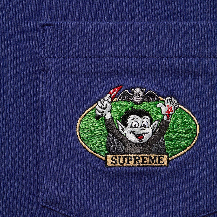 Details on Vampire Boy L S Pocket Tee Washed Navy from spring summer
                                                    2021 (Price is $78)