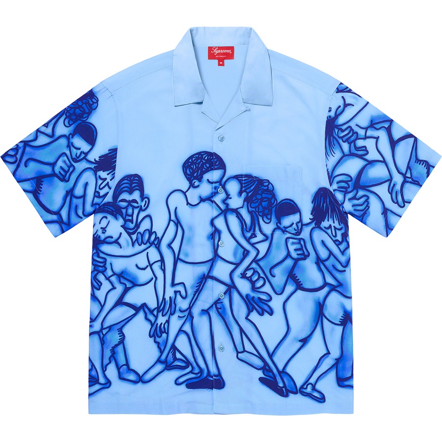 Details on Dancing Rayon S S Shirt Light Blue from spring summer 2021 (Price is $138)