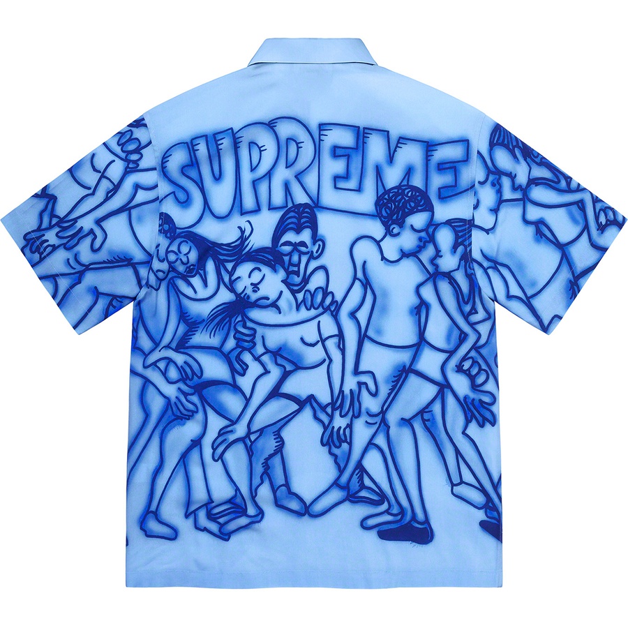 Details on Dancing Rayon S S Shirt Light Blue from spring summer 2021 (Price is $138)