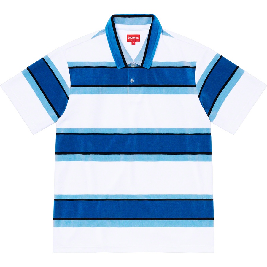 Details on Stripe Velour Polo White from spring summer
                                                    2021 (Price is $110)