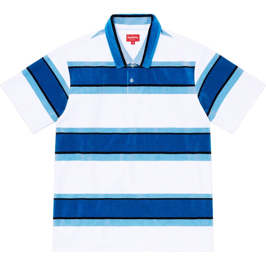 Details on Stripe Velour Polo White from spring summer
                                                    2021 (Price is $110)