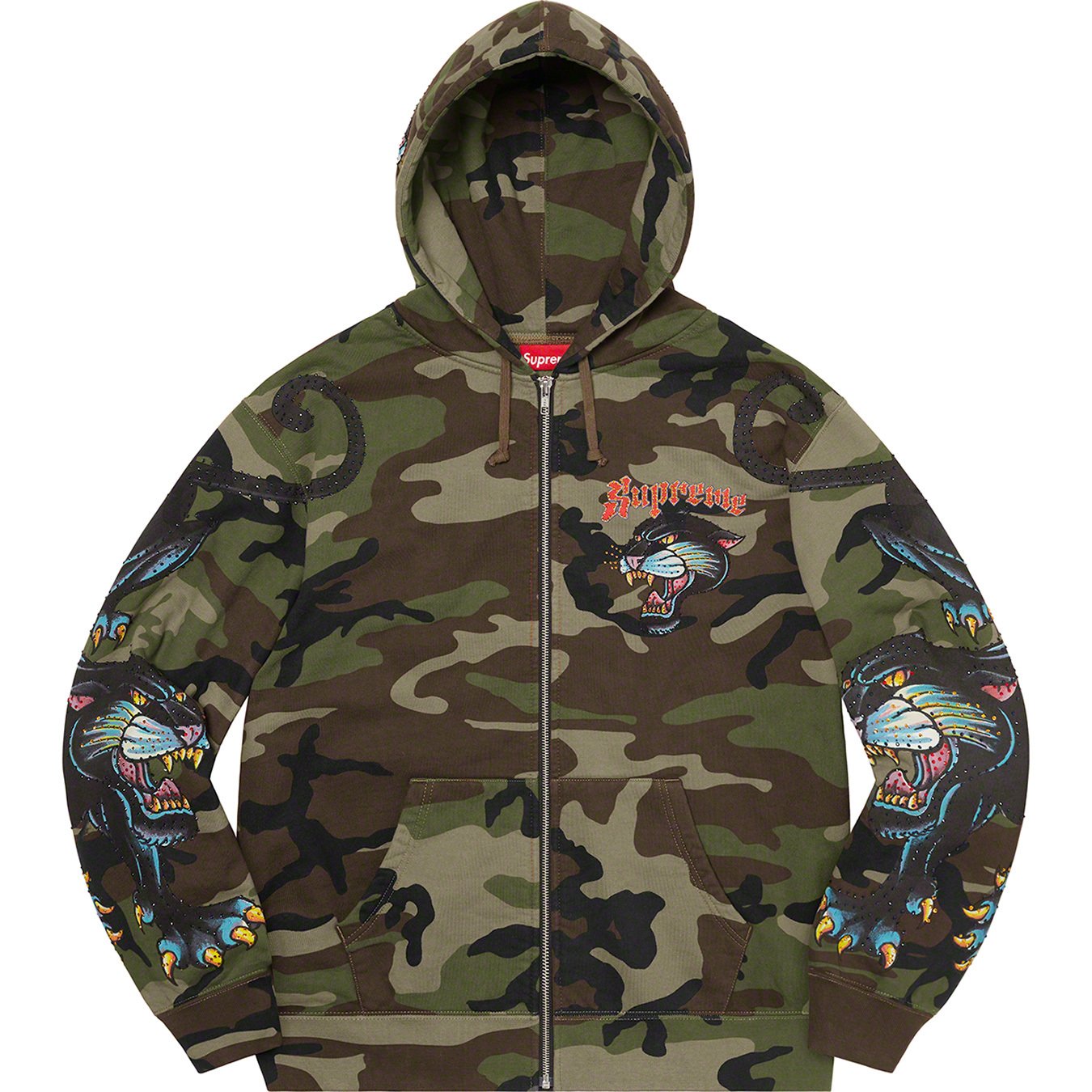 Panther Zip Up Hooded Sweatshirt - spring summer 2021 - Supreme