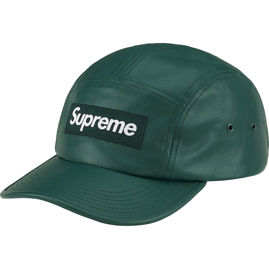 Details on Leather Camp Cap Green from spring summer
                                                    2021 (Price is $68)