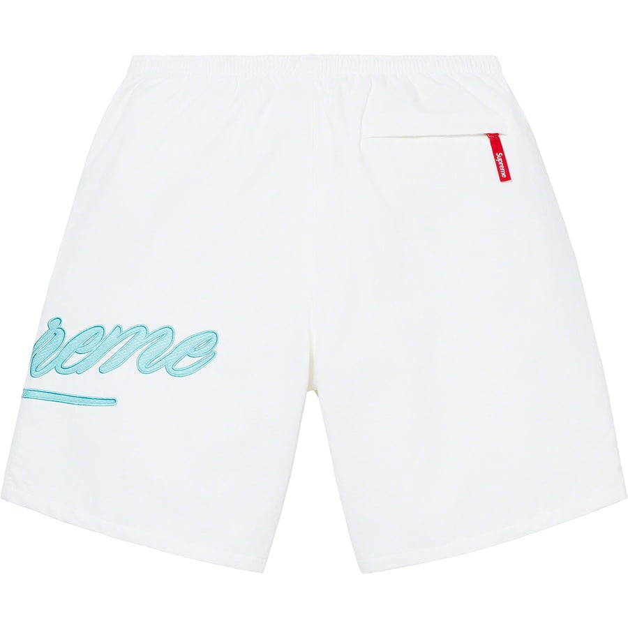 Details on Mesh Script Water Short White from spring summer
                                                    2021 (Price is $110)