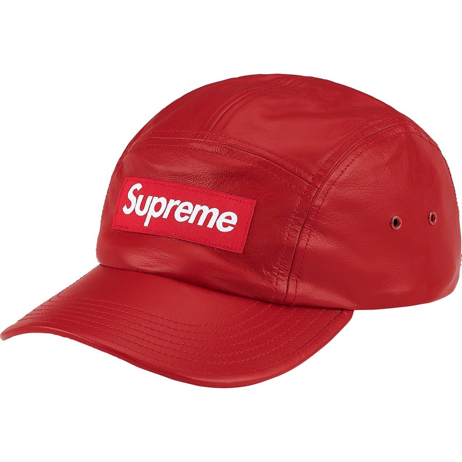 Details on Leather Camp Cap Red from spring summer
                                                    2021 (Price is $68)