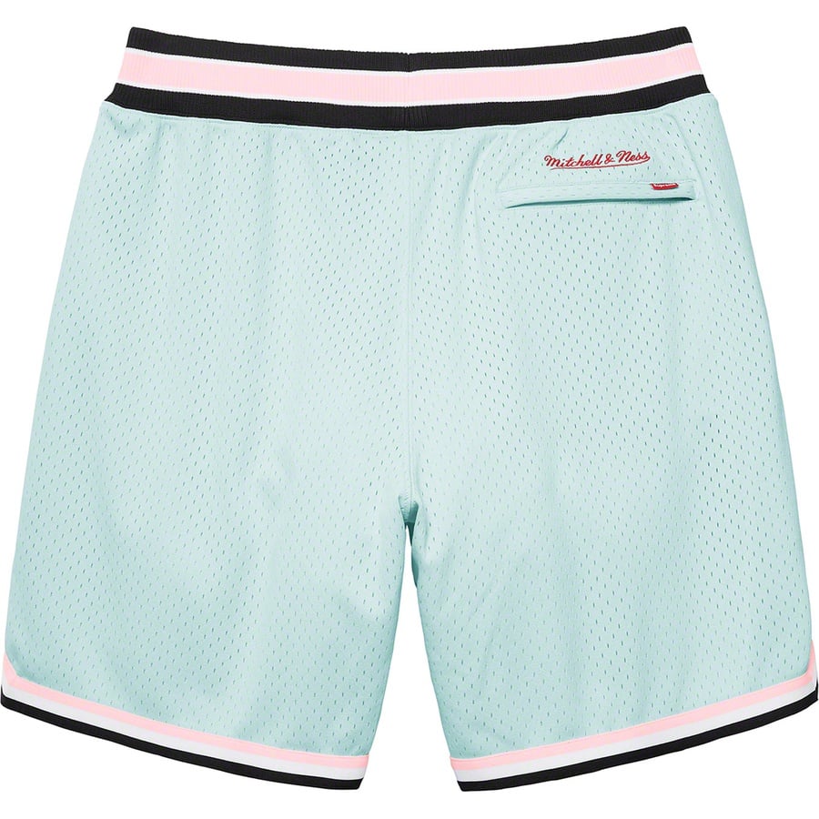 Details on Supreme Mitchell & Ness Basketball Short Light Blue from spring summer
                                                    2021 (Price is $138)