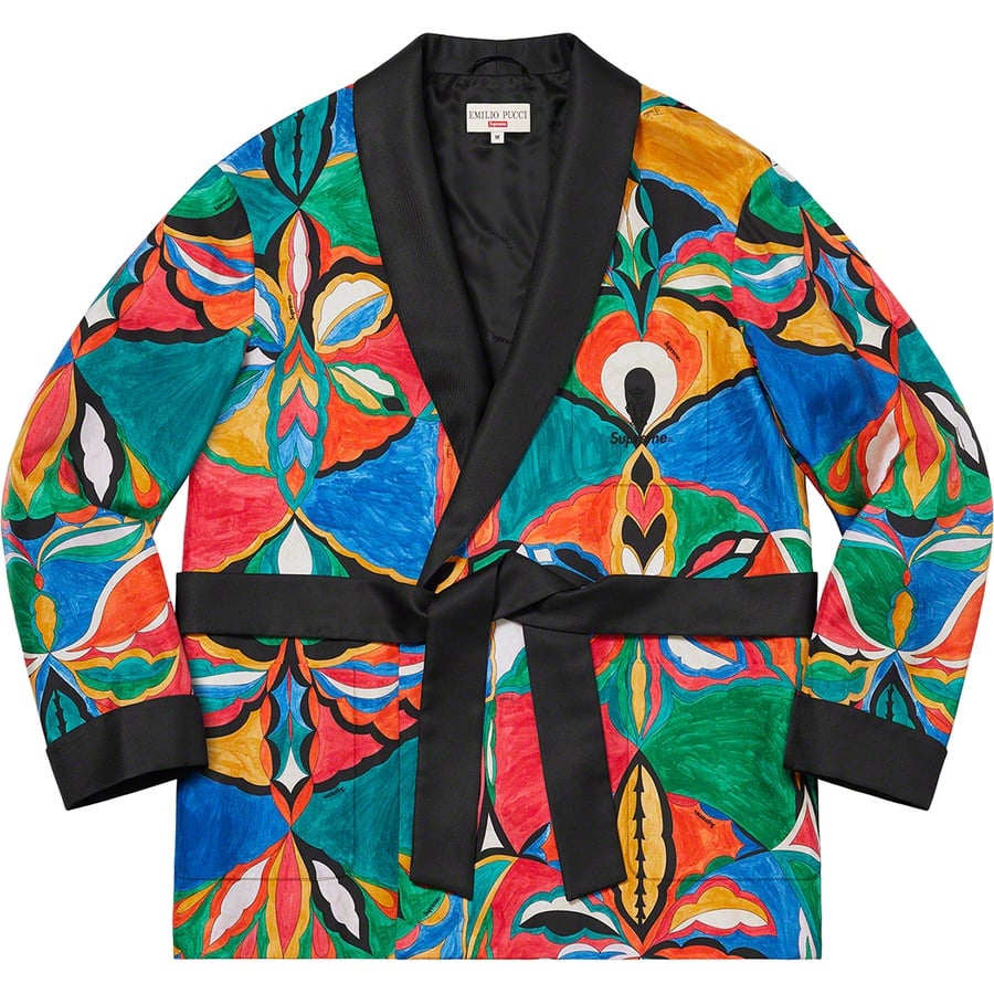 Details on Supreme Emilio Pucci Silk Smoking Jacket Multicolor from spring summer
                                                    2021 (Price is $1195)