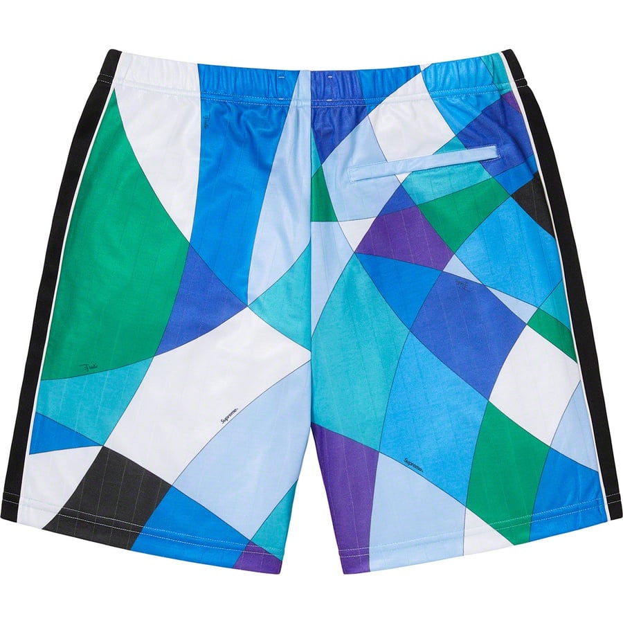 Details on Supreme Emilio Pucci Soccer Short Blue from spring summer
                                                    2021 (Price is $138)