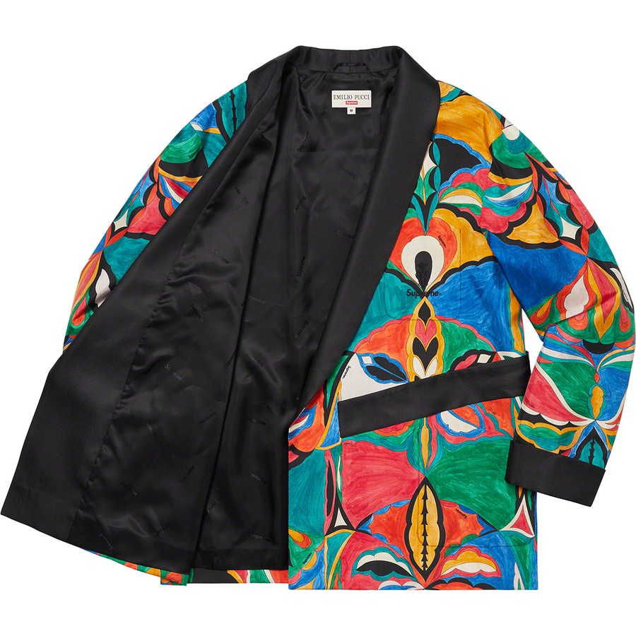 Details on Supreme Emilio Pucci Silk Smoking Jacket Multicolor from spring summer
                                                    2021 (Price is $1195)