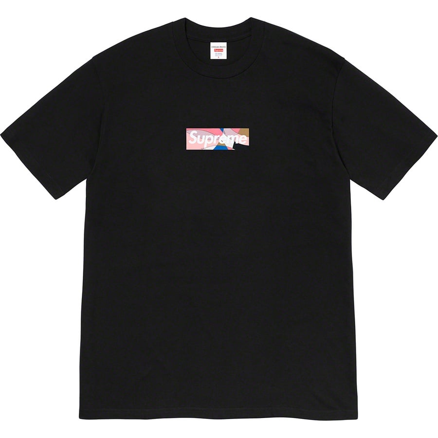 Details on Supreme Emilio Pucci Box Logo Tee Black/Dusty Pink from spring summer 2021 (Price is $54)