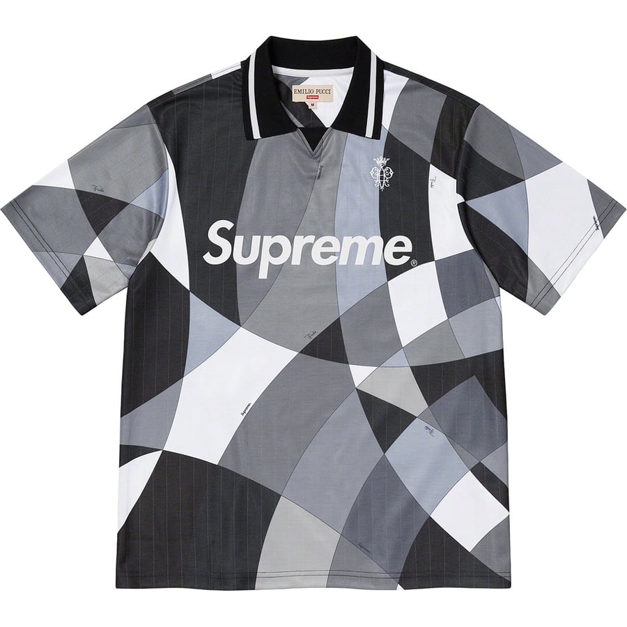 Details on Supreme Emilio Pucci Soccer Jersey Black from spring summer
                                                    2021 (Price is $148)