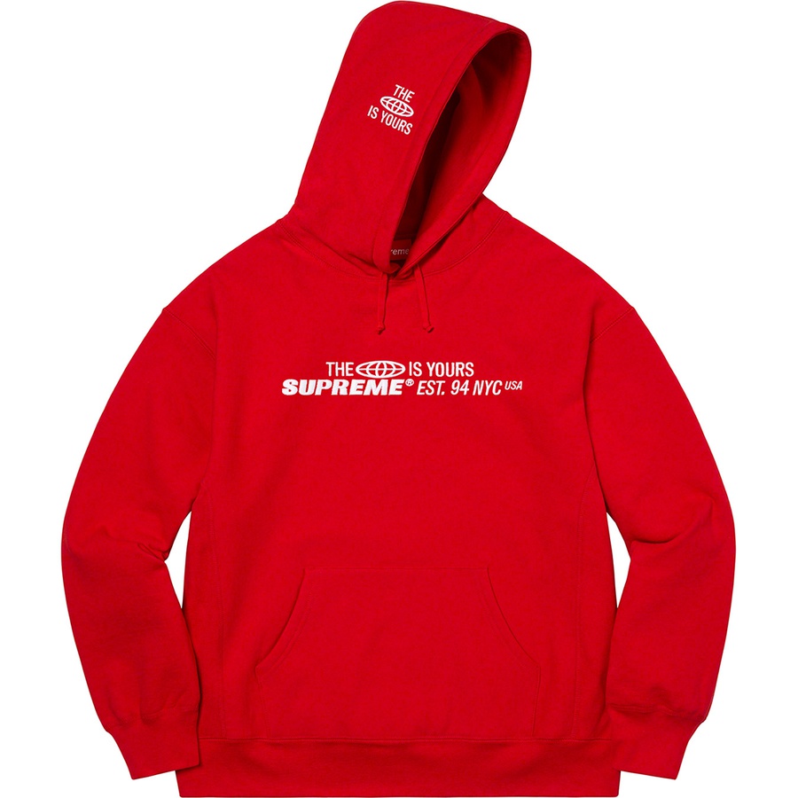 Details on World Is Yours Hooded Sweatshirt Red from spring summer
                                                    2021 (Price is $158)