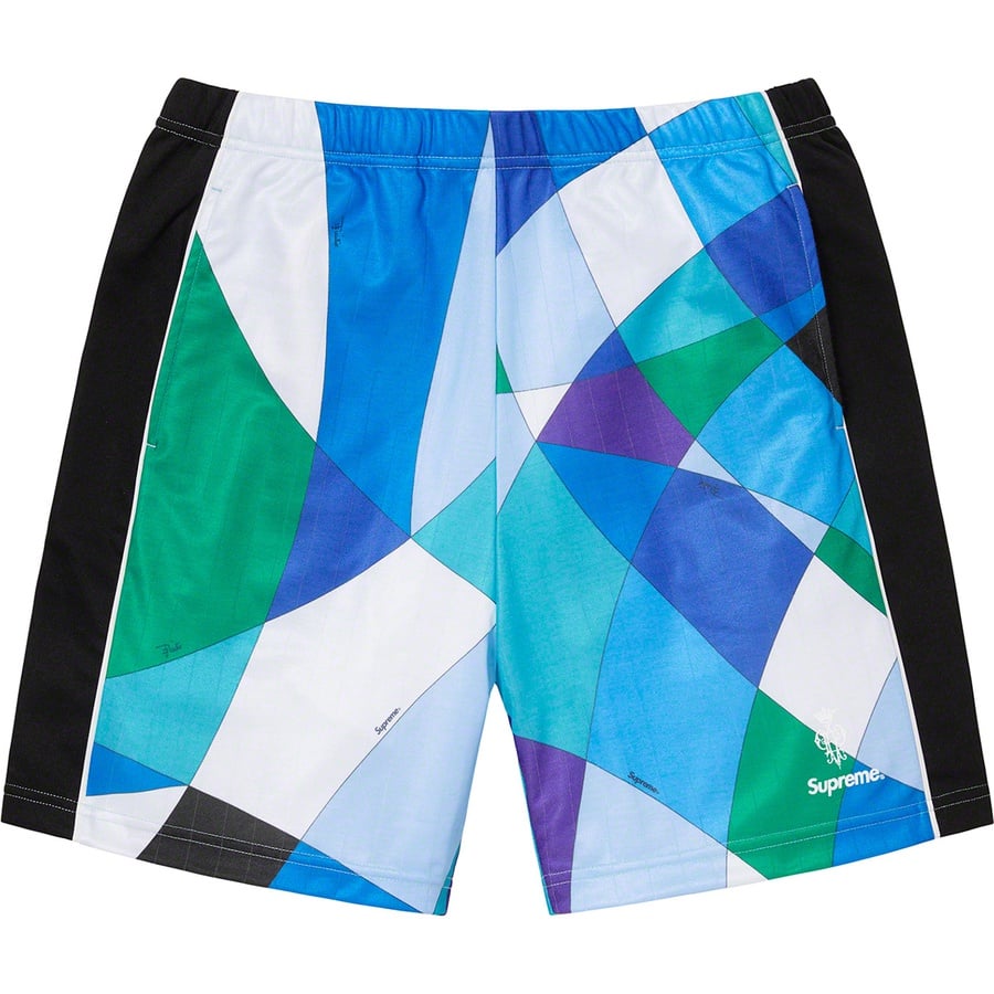 Details on Supreme Emilio Pucci Soccer Short Blue from spring summer
                                                    2021 (Price is $138)