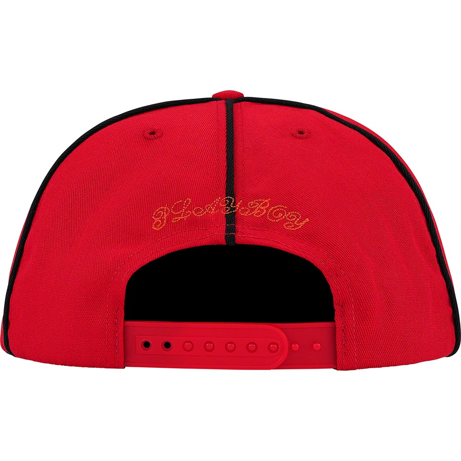 Details on Supreme Playboy 5-Panel Red from spring summer
                                                    2021 (Price is $46)