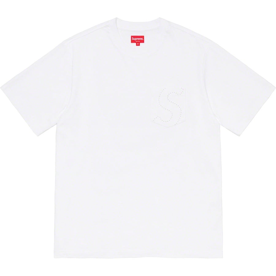 Supreme Laser Cut S Logo Pocket Tee (SS21) - White - $68