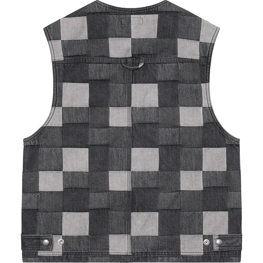 Details on Patched Denim Vest Black from spring summer
                                                    2021 (Price is $148)