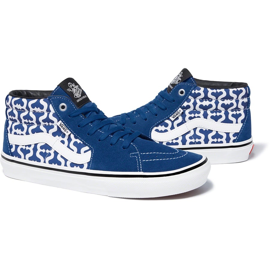 Details on Supreme Vans Monogram S Logo Skate Grosso Mid Royal from spring summer
                                                    2021 (Price is $110)