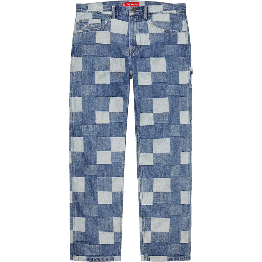 Details on Patched Denim Painter Pant Blue from spring summer
                                                    2021 (Price is $168)