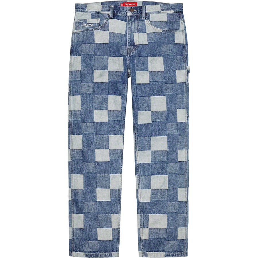 Details on Patched Denim Painter Pant Blue from spring summer
                                                    2021 (Price is $168)