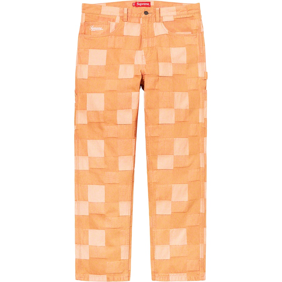 Details on Patched Denim Painter Pant Rust from spring summer
                                                    2021 (Price is $168)
