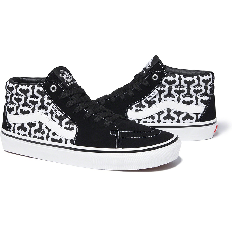 Details on Supreme Vans Monogram S Logo Skate Grosso Mid Black from spring summer
                                                    2021 (Price is $110)