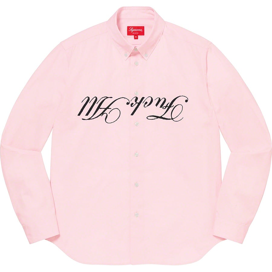 Details on Jamie Reid Supreme Fuck All Shirt Light Pink from spring summer 2021 (Price is $148)
