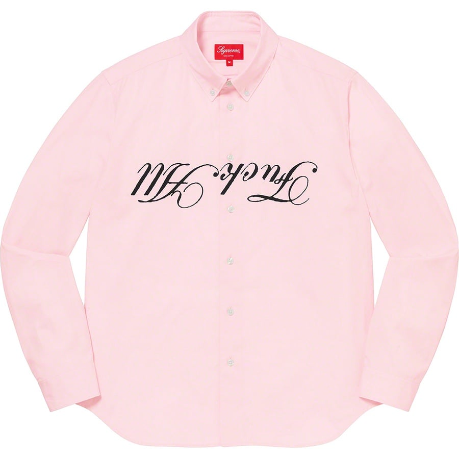 Details on Jamie Reid Supreme Fuck All Shirt Light Pink from spring summer
                                                    2021 (Price is $148)