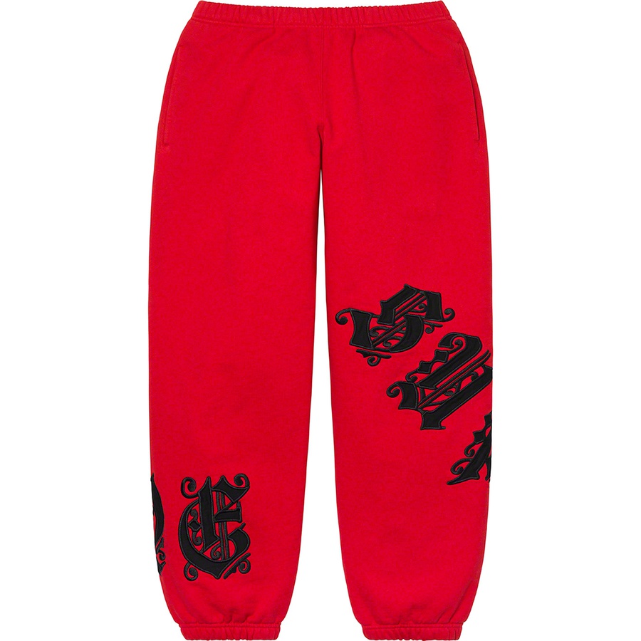 Details on Old English Wrap Sweatpant Red from spring summer
                                                    2021 (Price is $148)