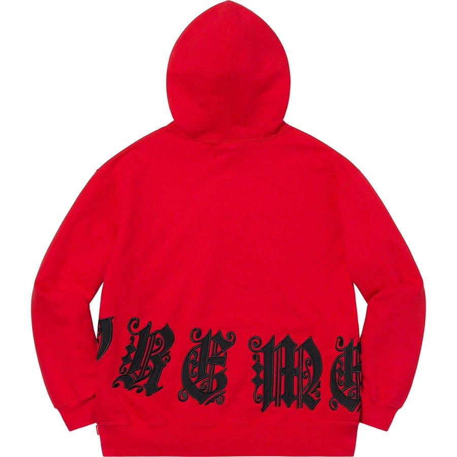 Details on Old English Wrap Hooded Sweatshirt Red from spring summer
                                                    2021 (Price is $158)